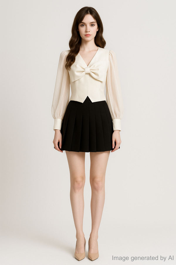 Adele Bow Peplum Blouse