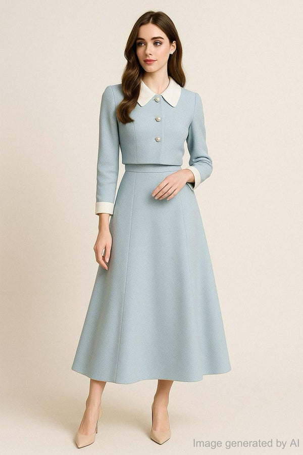 Bellee Maxi Flowy Tweed Skirt