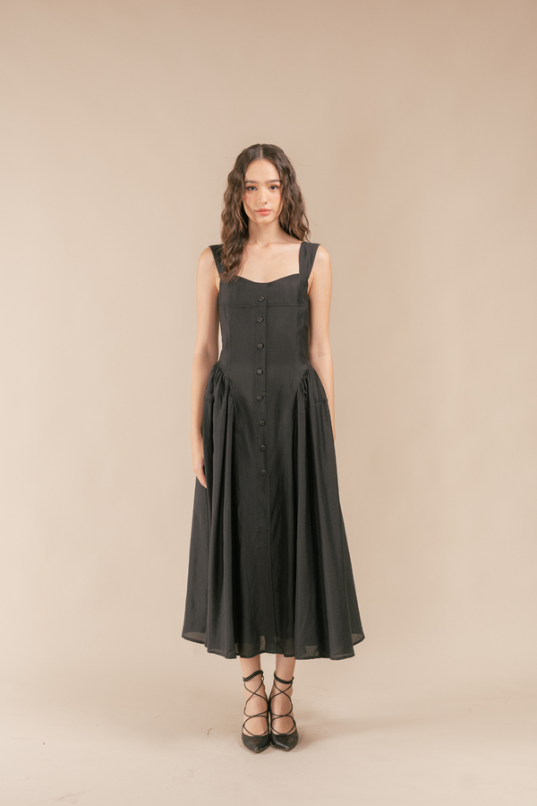 Casselle Buttoned Camisole Corset Maxi Dress