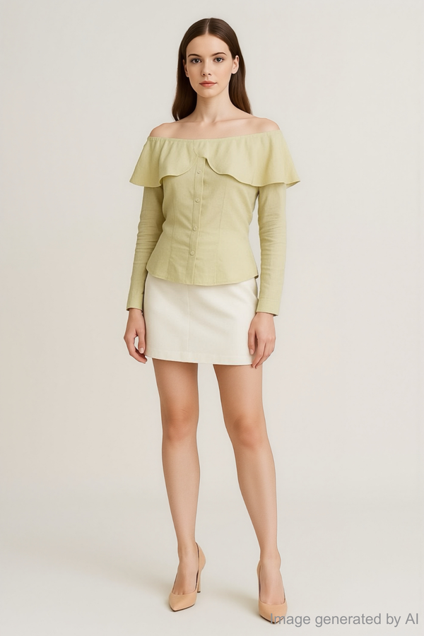 Cherriee Ruffle Off-Shoulder Long Sleeve Blouse