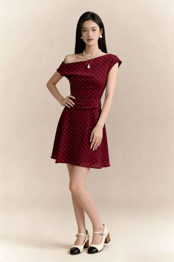 Dahlia Ruched-Waist Skater Dress