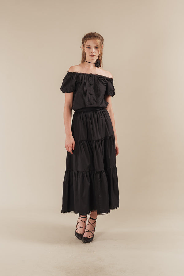 Elara Flowy Layer Maxi Skirt