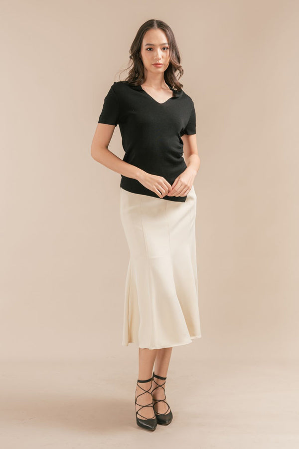 Ellevia Mermaid Pleated Maxi Skirt