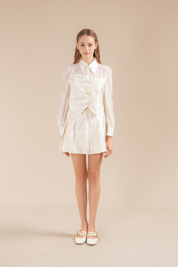 Eunelli Chinese Pleated Skirt Set