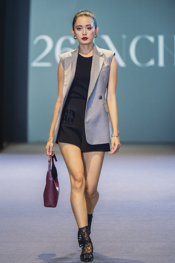 Mathilde Sleeveless Tied Blazer