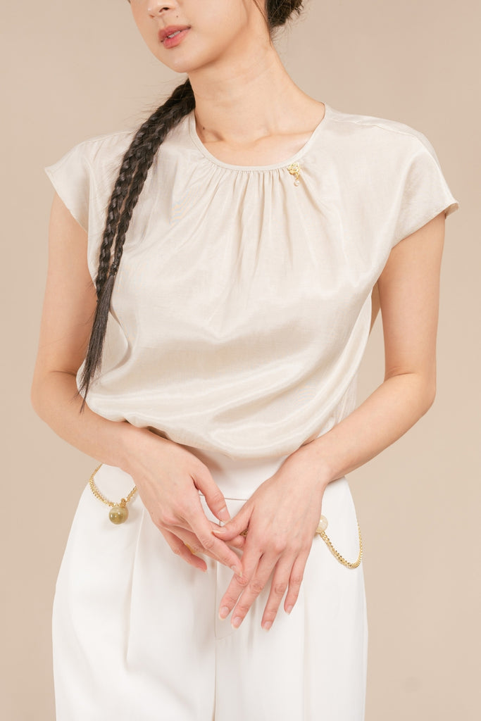 Ruyine Longevity Lock Charm Cap Sleeve Top